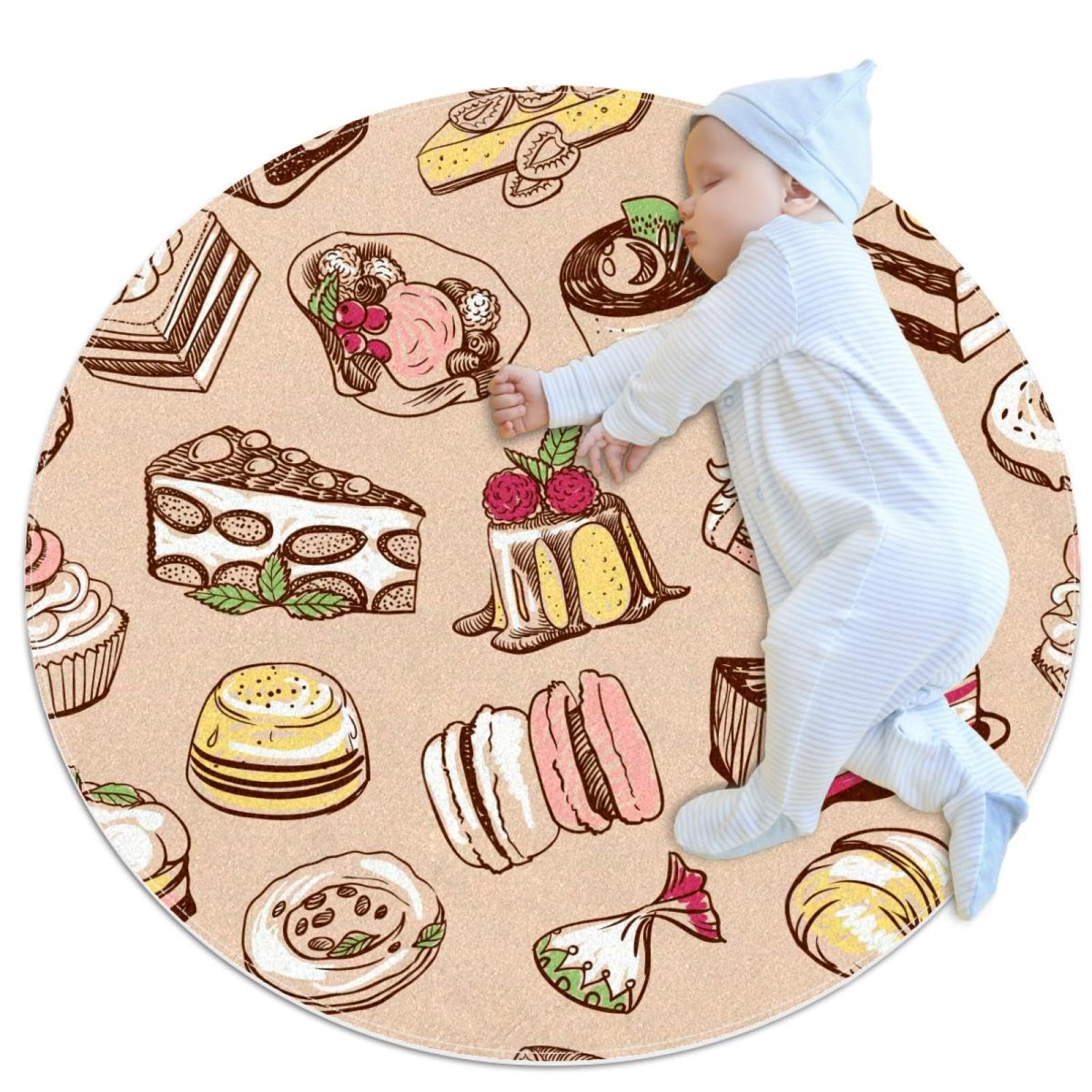 Tapis de salle de bain anti-glisse paillasson rond 1m pour sécuriser la chambre d'enfant