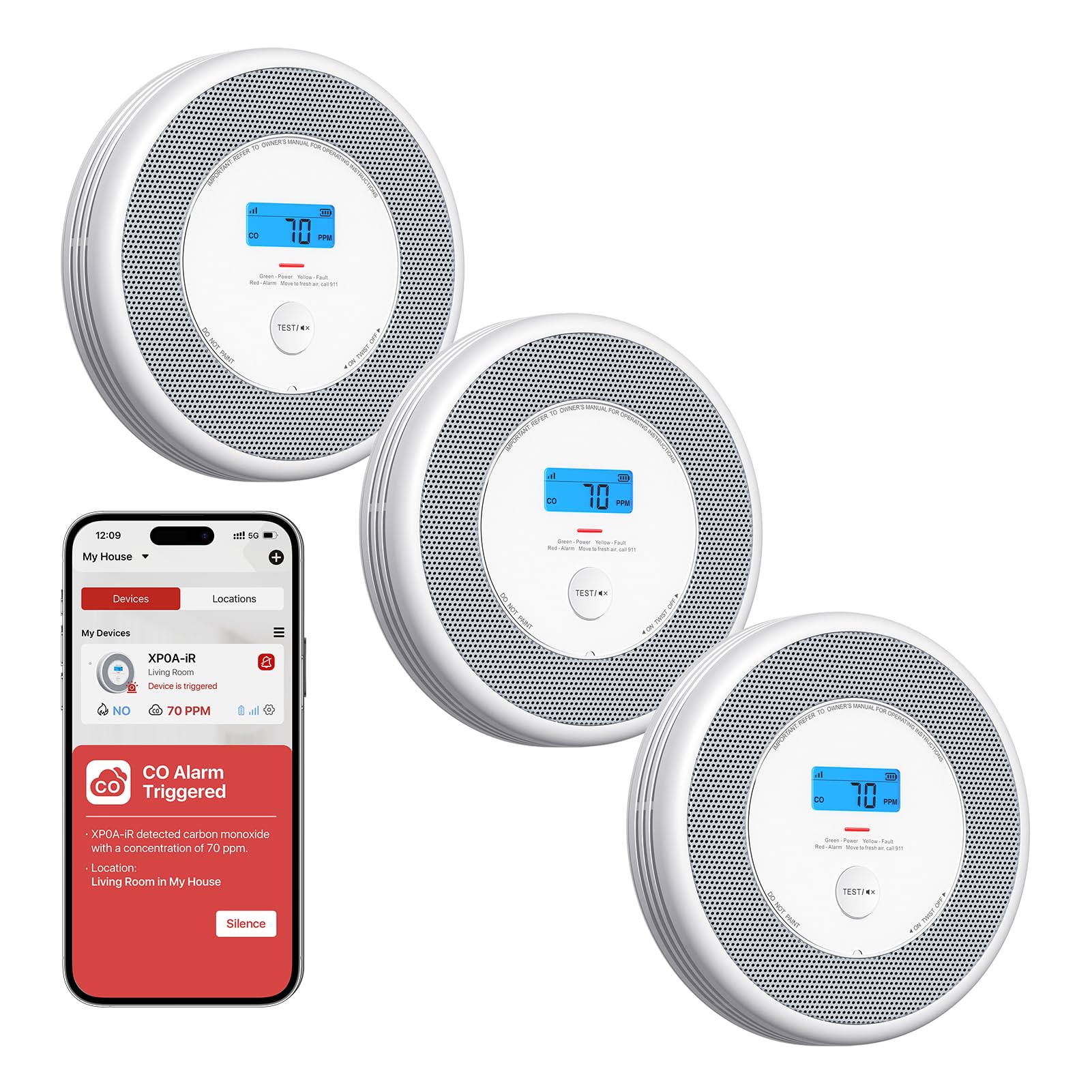 X-Sense Smart Smoke Detector and Carbon Monoxide Detector Combo