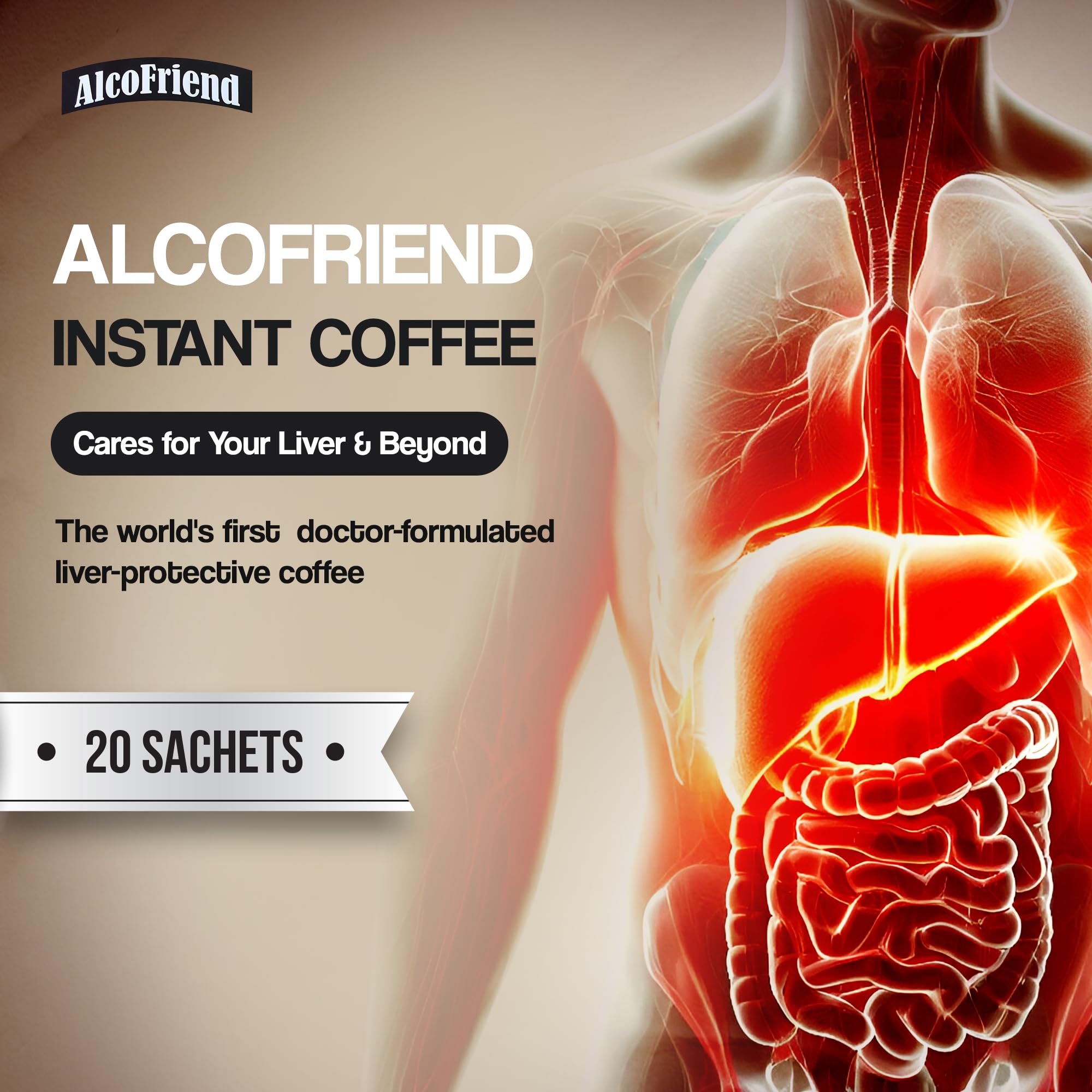 AlcoFriend Instant Coffee Sachet for Liver Protection | Low Calorie Healthy  Coffee
