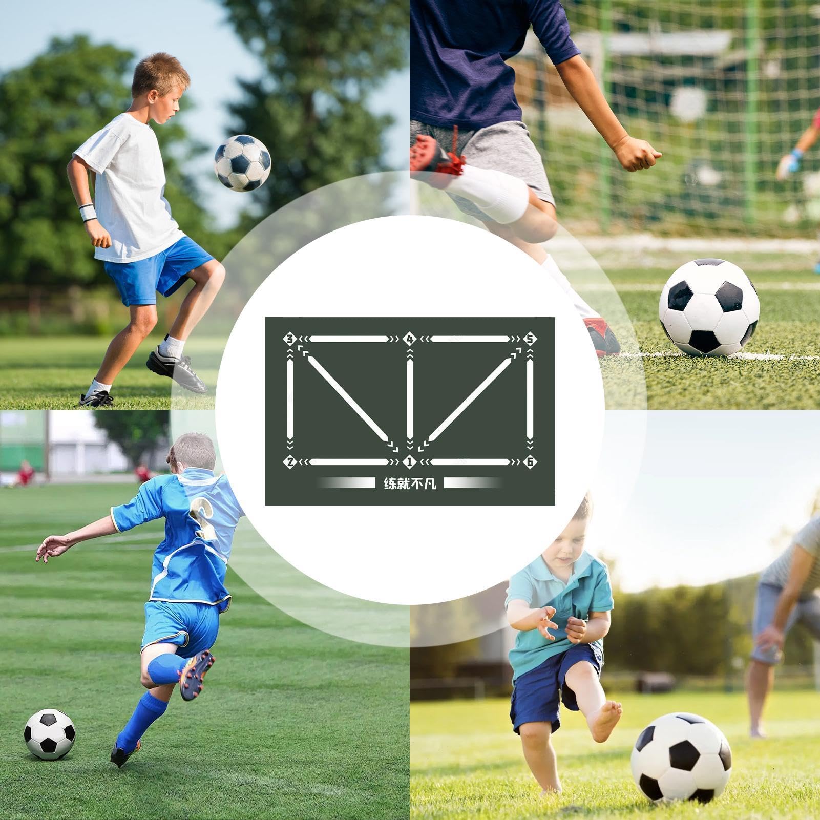 WTZWYFWJ Voetbal Trainingsmat, 60 x 90 cm, antislip, groene voetbalmat, accessoires voor voetbal, dribble, cadeau voor liefhebbers en voetbalkinderen