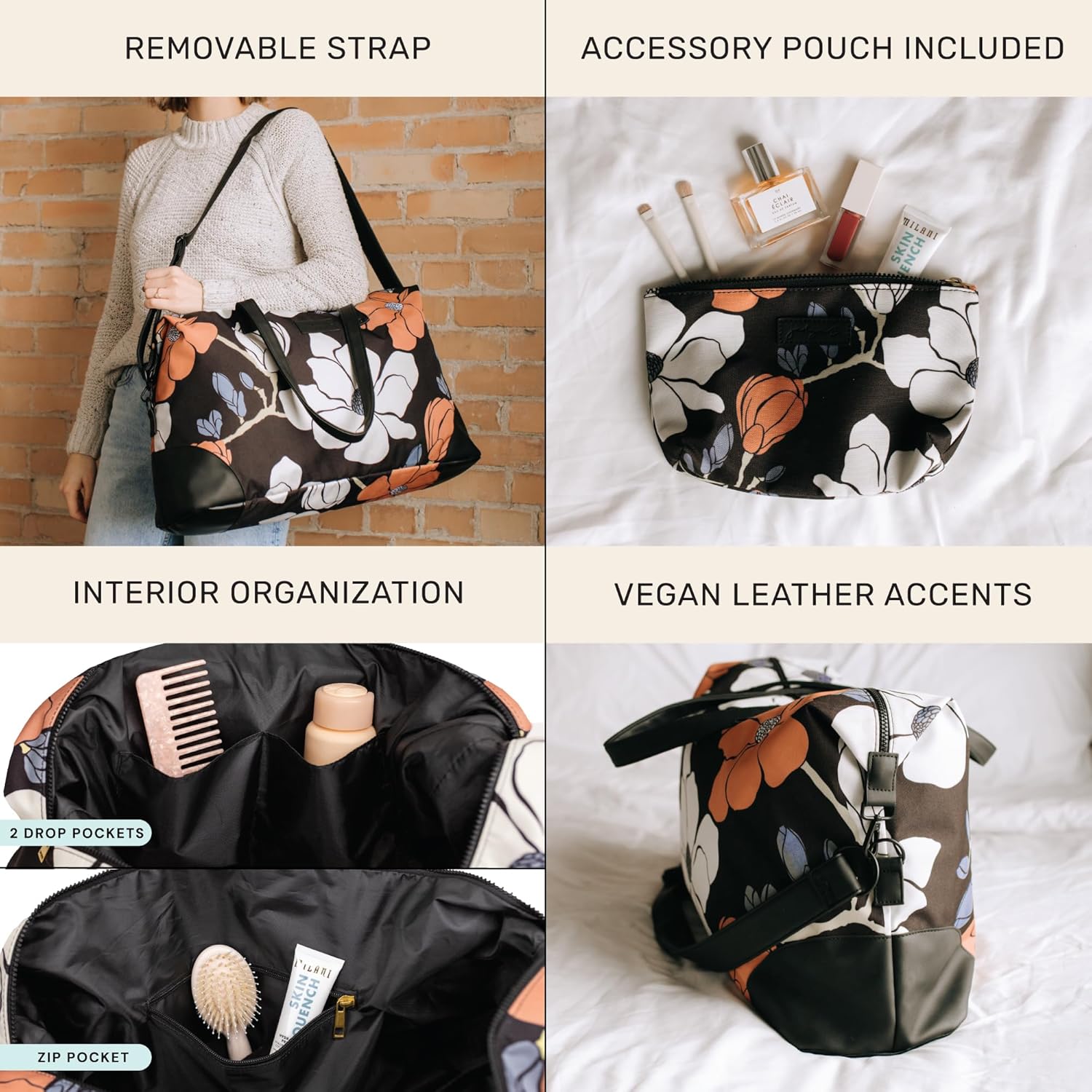 Jadyn Luna Women's Weekender Bag and Travel Duffel, Large 37 Liter Capacity - Image 4