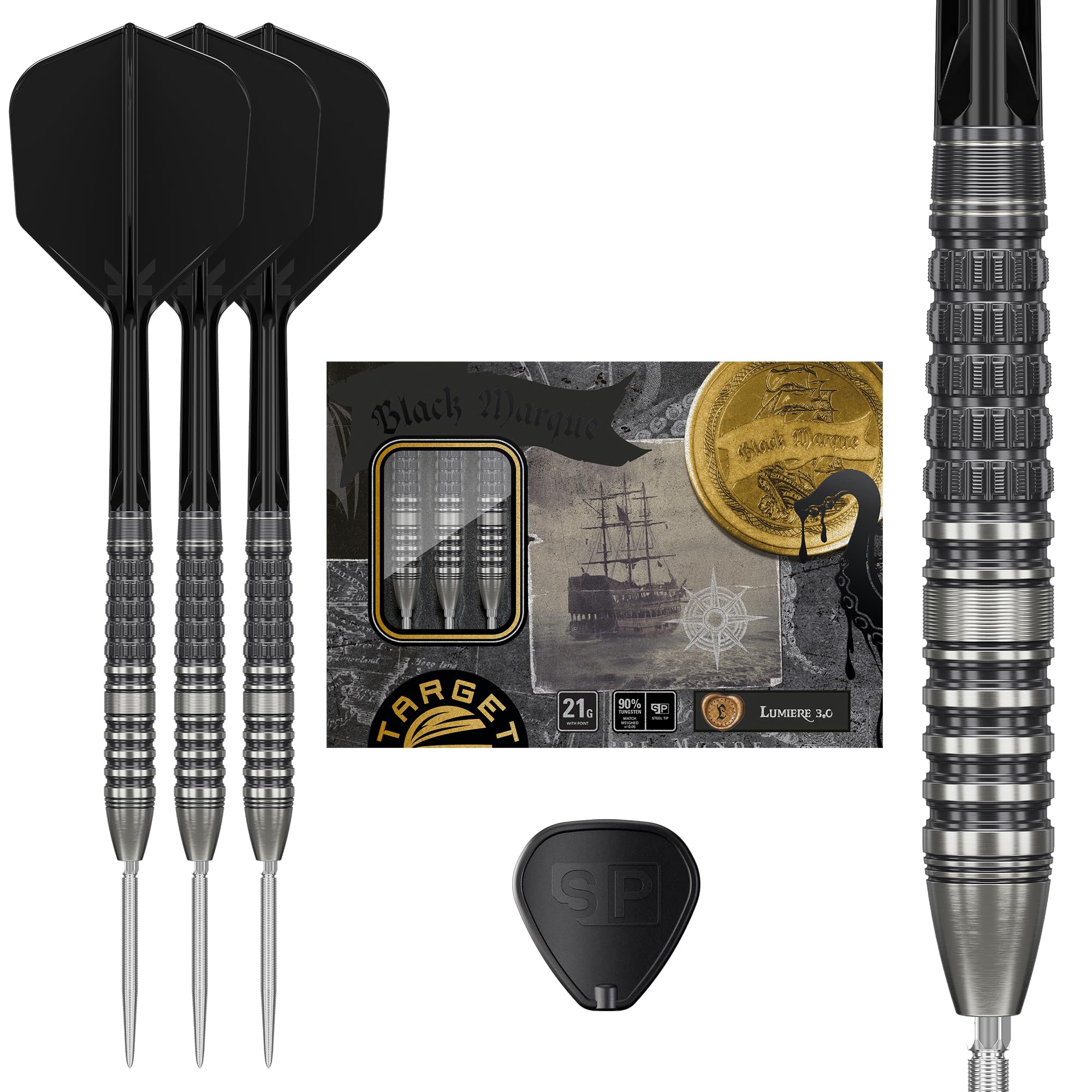 Target Japan Black Marque Lite Lumiere G3 Steel Tip Darts with