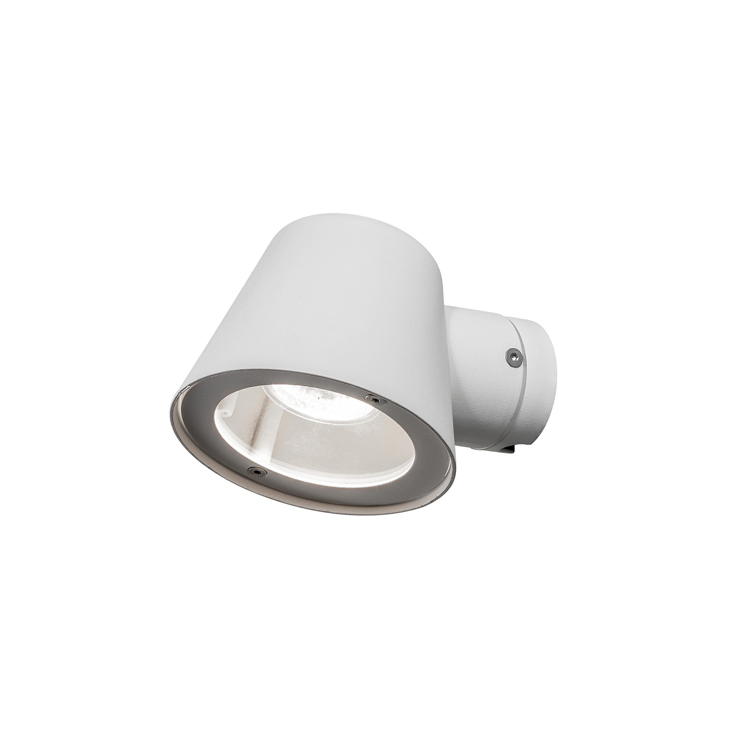Konstsmide Outdoor Wall Light Mains Powered/Trieste Down/1 x 35 W GU10 Lamp/Clear Glass/Aluminium/IP54/Outside Light White