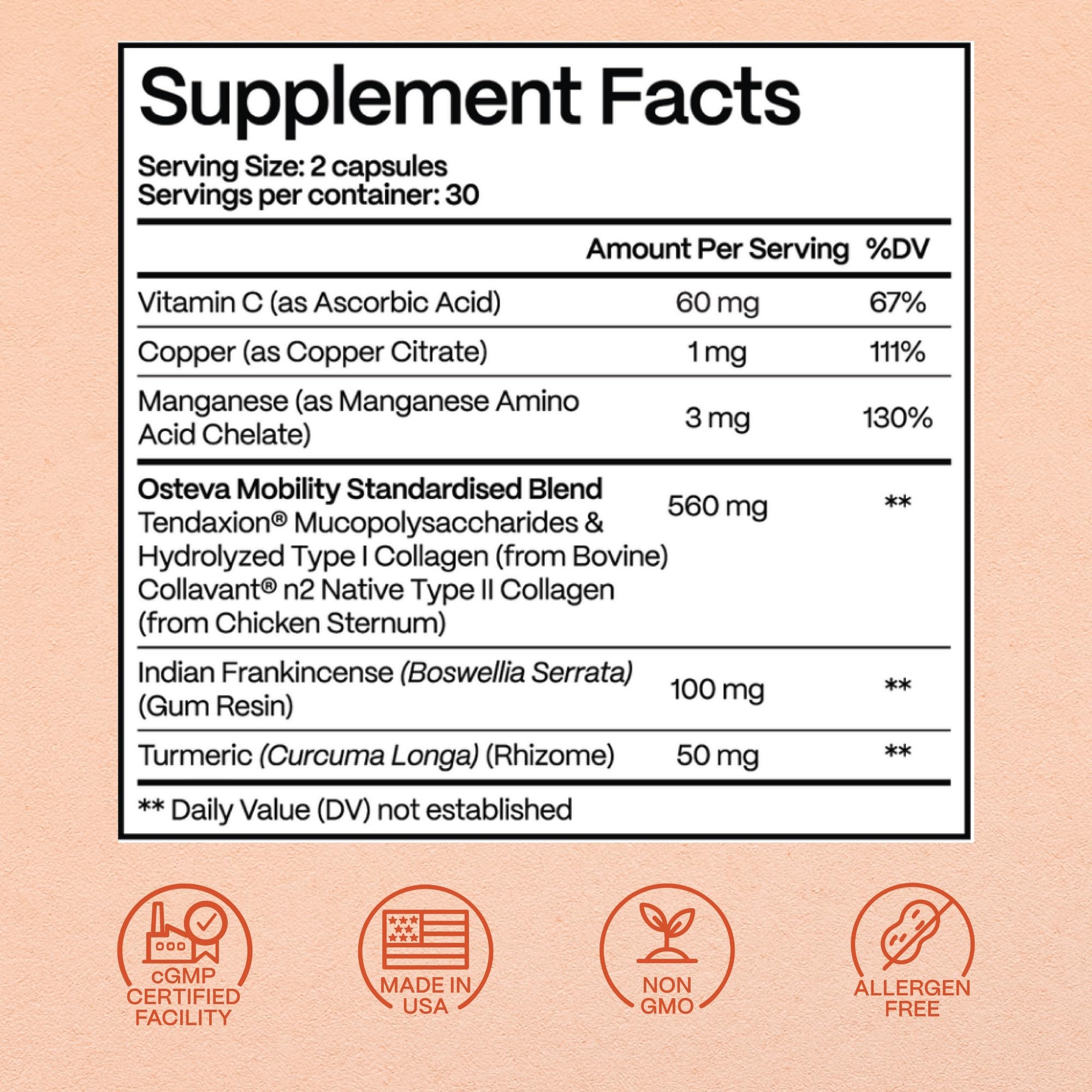 Osteva Joint Support Supplement for Women | High Potency Collagen, Turmeric, Boswellia | for Flexible Cartilage & Tendons, Resilient Knees & Hip, Improved Mobility | Non-GMO, 60 Ct — Amazon image 4