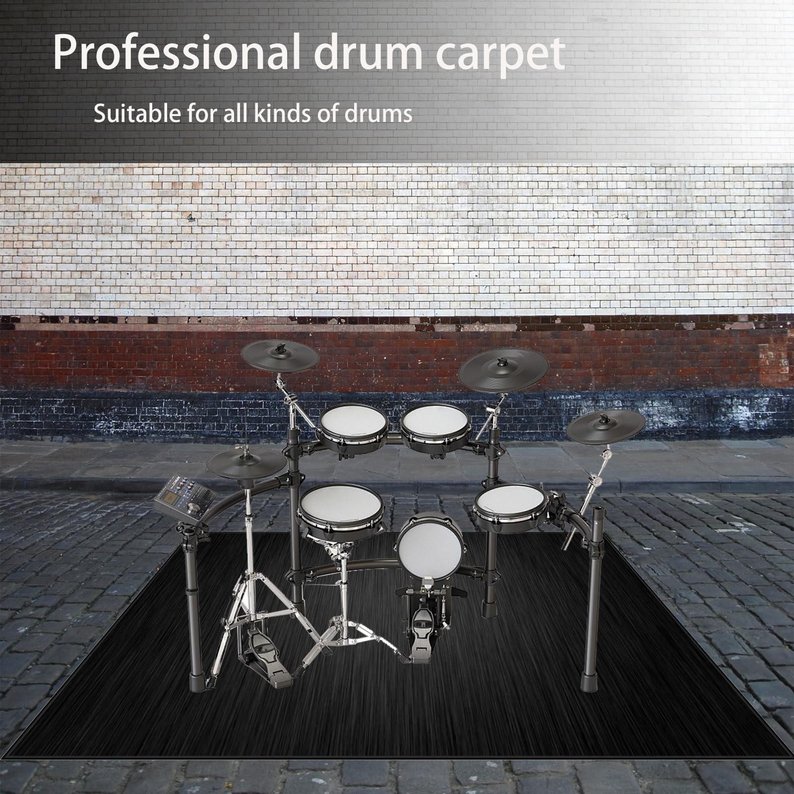 Tappetino per Batteria e Percussioni Tappeto a Tamburo Insonorizzato Tappeto per Batteria 160 x 140 cm Tappeti Rettangolari Antiscivolo per Batteria Elettroniche Rullante Acustica Grancassa