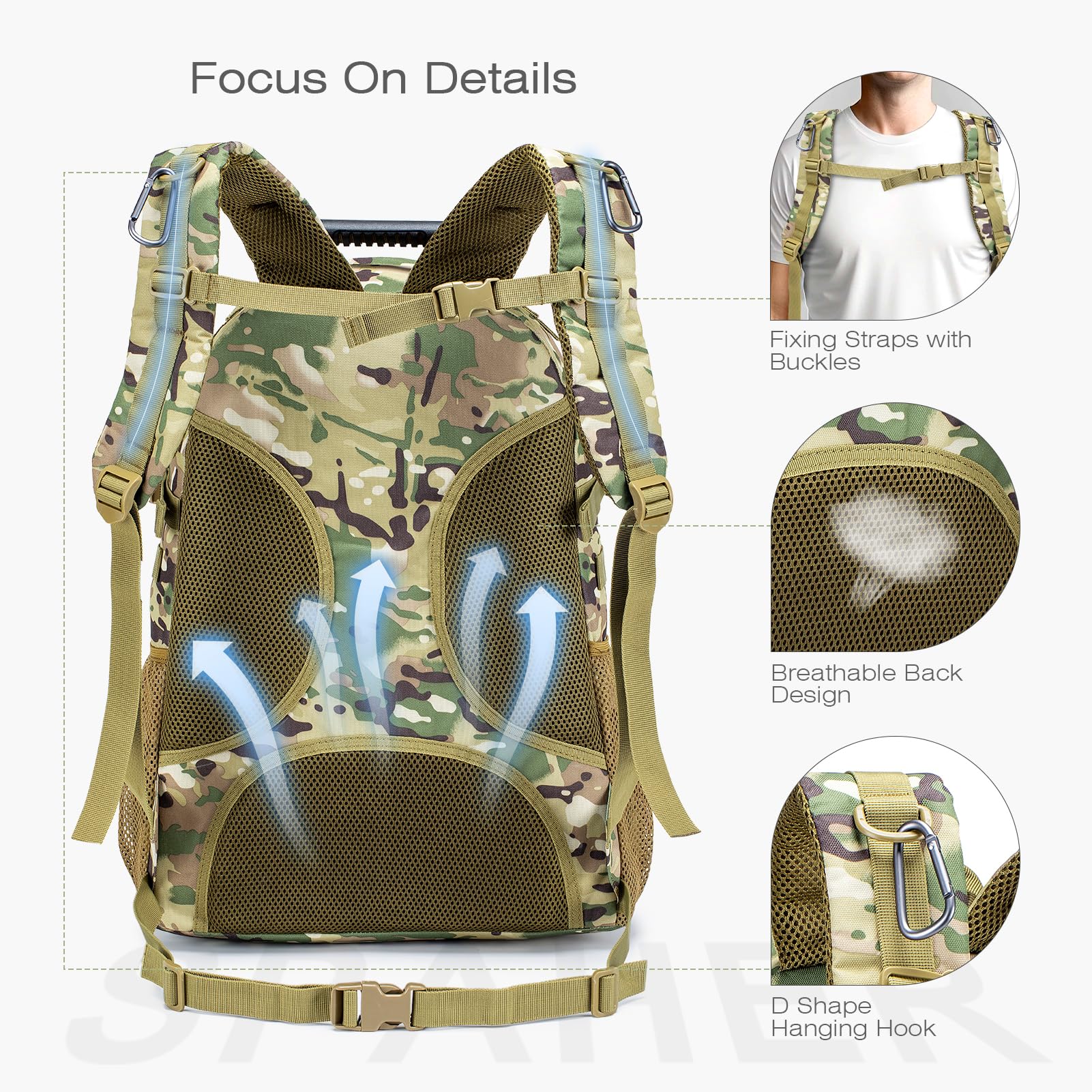 Sac A Dos Sac à Dos Tactique Militaire G4Free 45L - Molle, Rembourré, Imperméable Pour Randonnée Survie Système Hydratation Compatible