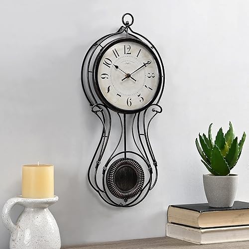 FirsTime & Co. Harwick Pendulum Wall Clock, American Crafted, Black, 9.1 x 2.36 x 20,