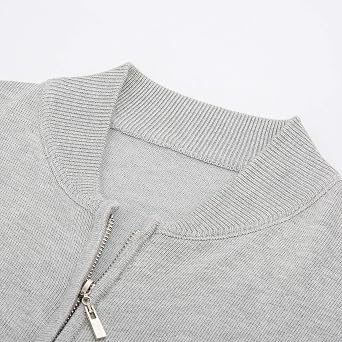 Men's Casual Full Zip Cardigan Sweater Slim Fit Stand Collar Sweater Jacket