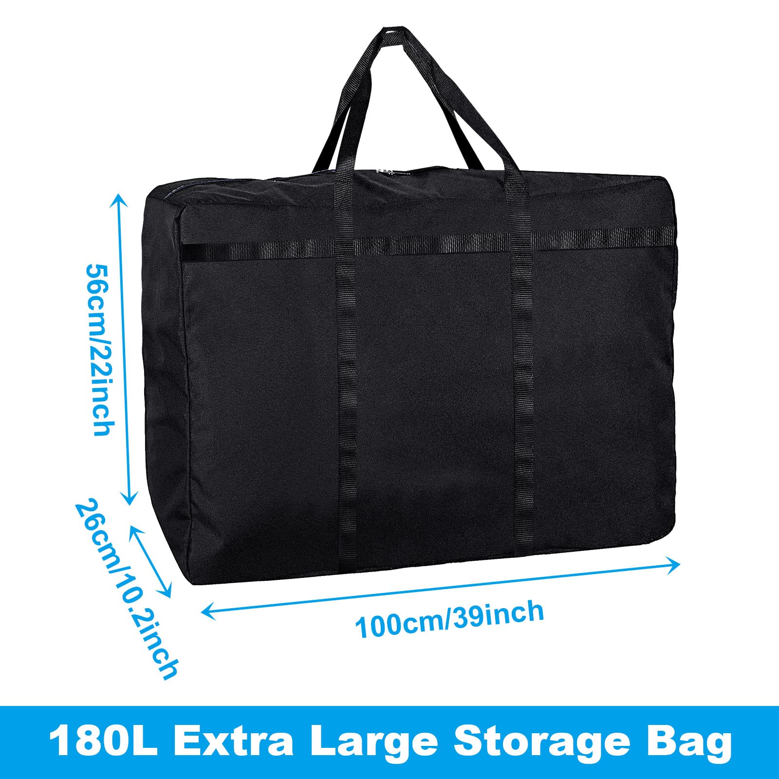 4 Sacchetti Grandi Per Ripostiglio 125L – Tessuto Oxford 600D, Impermeabili Con Cerniera, Per Sotto Il Letto - 6