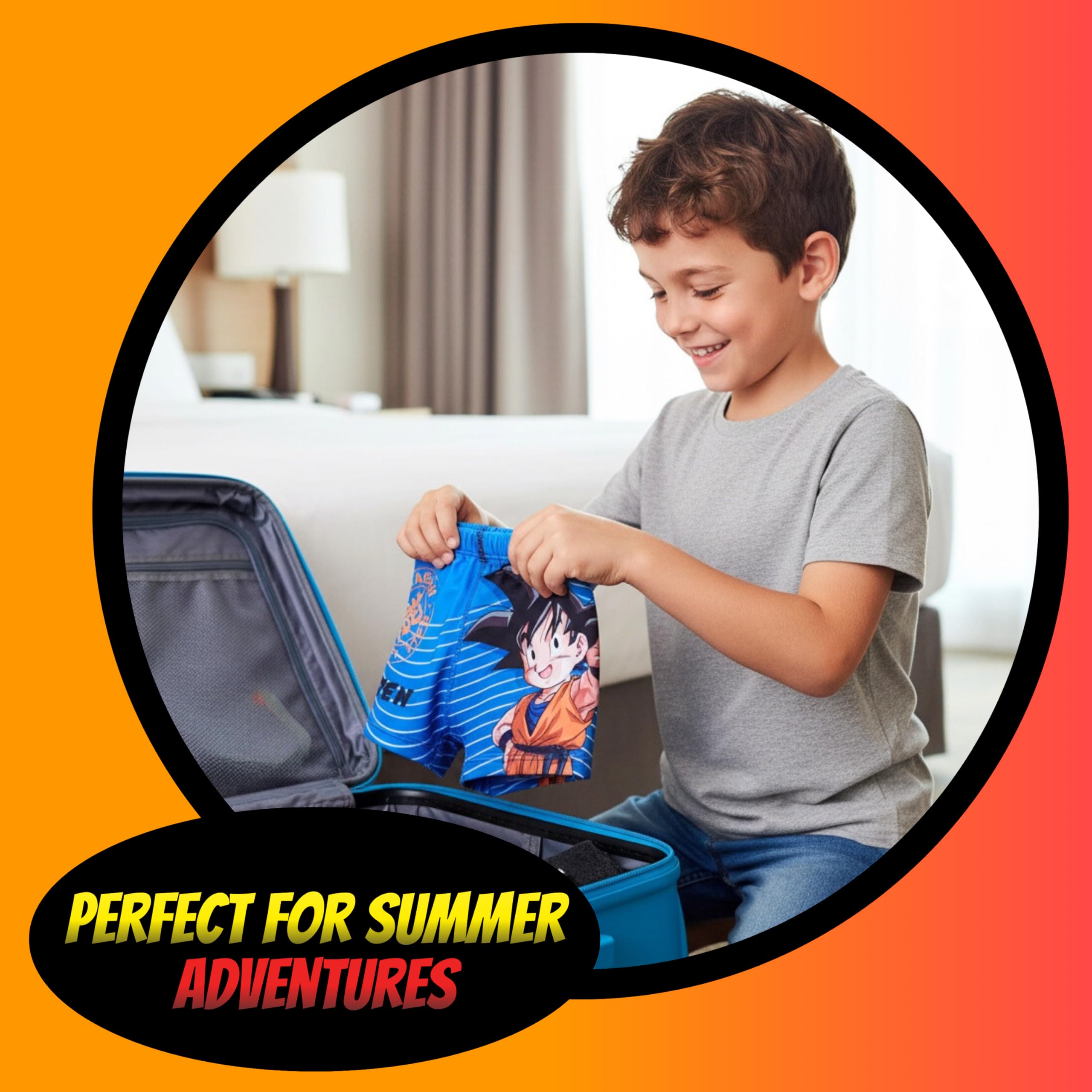 Dragon Ball Z Bañador para Niño, Shorts de Baño Boxer, Bañador de Natación Infantil, Tallas 4 a 12 Años — view 5