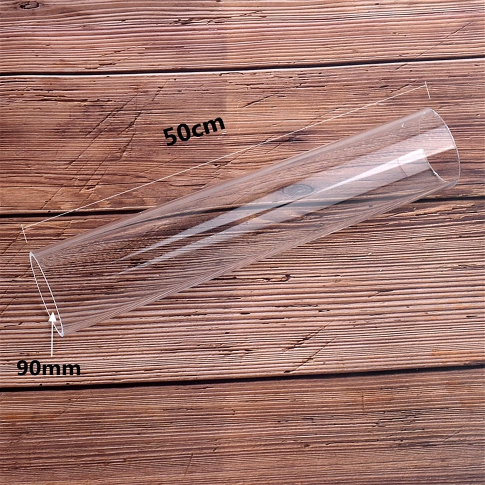 Przezroczysta akrylowa sztywna rura okrągła | Długość 50 cm, średnica zewnętrzna 60 mm, solidna przezroczysta rura do akwariów, akwarium i hydroponiki.