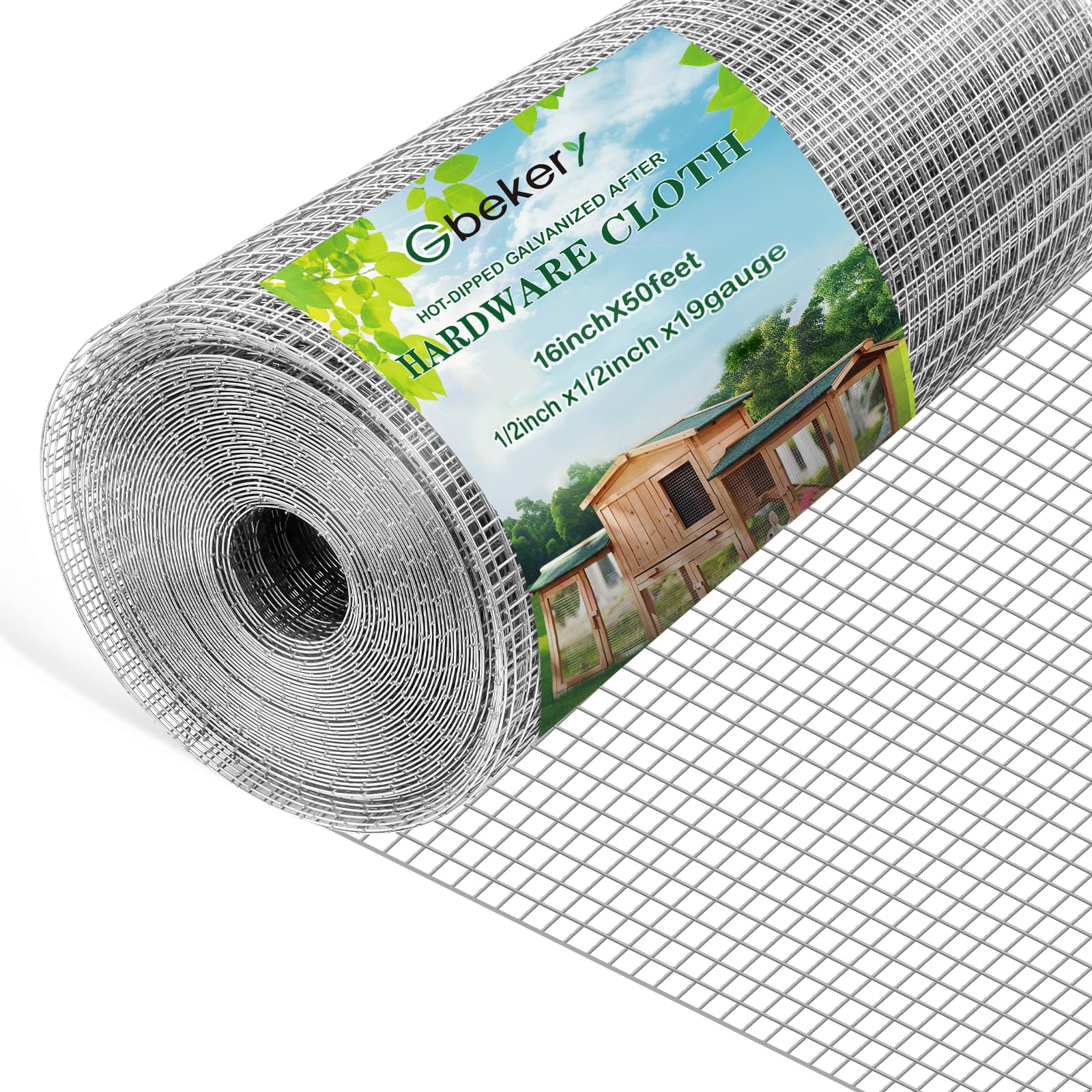 16 In X 25 Ft 1/2" Hardware Cloth, 19-Gauge Hot-Dip Galvanized Welded Metal Wire Roll For Garden, Chicken Wire, Rabbit Cages & Snake Fencing - View #5