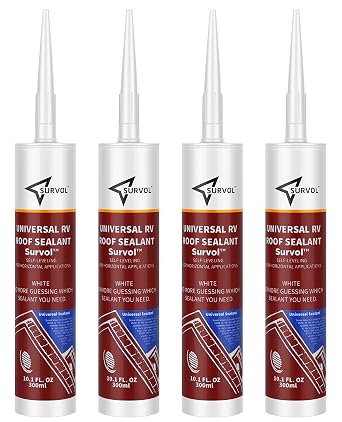 Survol RV Roof Sealant ذاتي المستوى 4-Pack White