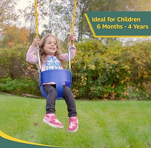 Miniatura 5 de Eastern Jungle Gym Asiento de columpio para niño con respaldo alto y respaldo alto  Cadenas de columpio revestidas totalmente montadas  Accesorio de