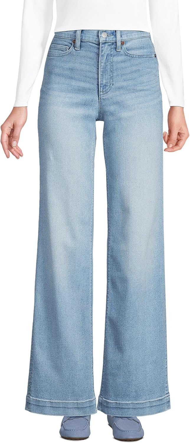 Lands' End Women's Recover High Rise Wide Leg Jeans