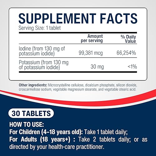 Miniatura 2 de Mothers Healthy Healing Yoduro de potasio 130 mg KI Suplemento  (Paquete de 3) 30 tabletas para apoyo tiroideo  Yodo - YODO Naciente