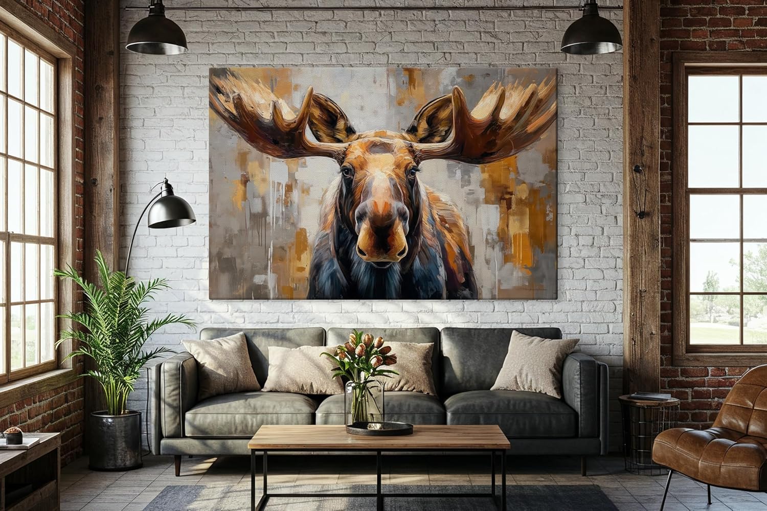 LuxeWood Wildlife Canvas Prints - Wild Animals Home Decor - Medium, Large, and Extra Large Wall Art for Living Room, Bathroom, Kitchen (The Forest King, 16" L x 24" W)