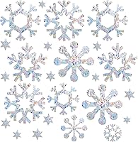 Vista 1 de GORGECRAFT 22 calcomanías de alerta de vidrio para ventana de copo de nieve, diseño de flor, arco iris, anticolisión, para pájaros, estrella