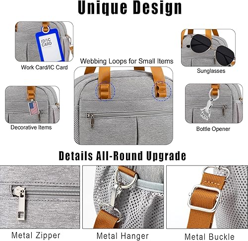 Miniatura 3 de HSHPX Lonchera para mujer, lonchera con aislamiento para adultos, grande, reutilizable, con lazo de correa, linda hielera portátil con correa