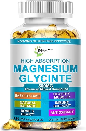Cápsulas blandas de glicinato de magnesio, glicinato de magnesio de alta absorción 500 mg para aliviar el estrés, dormir, salud cardíaca, nervios,