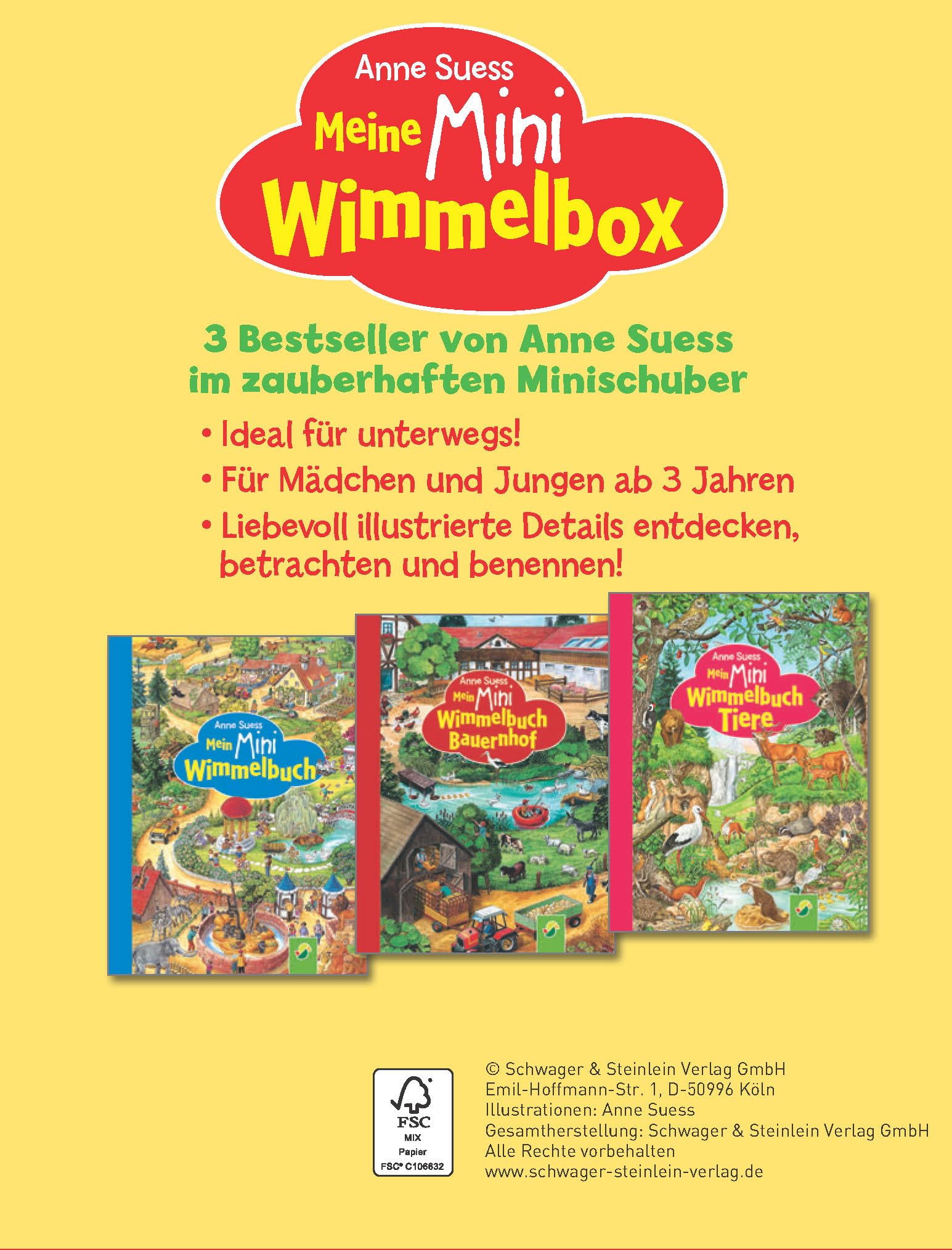Meine Mini-Wimmelbox: 3 Bestseller von Anne Suess im zauberhaften Mini-Schuber. Für Kinder ab 3 Jahren