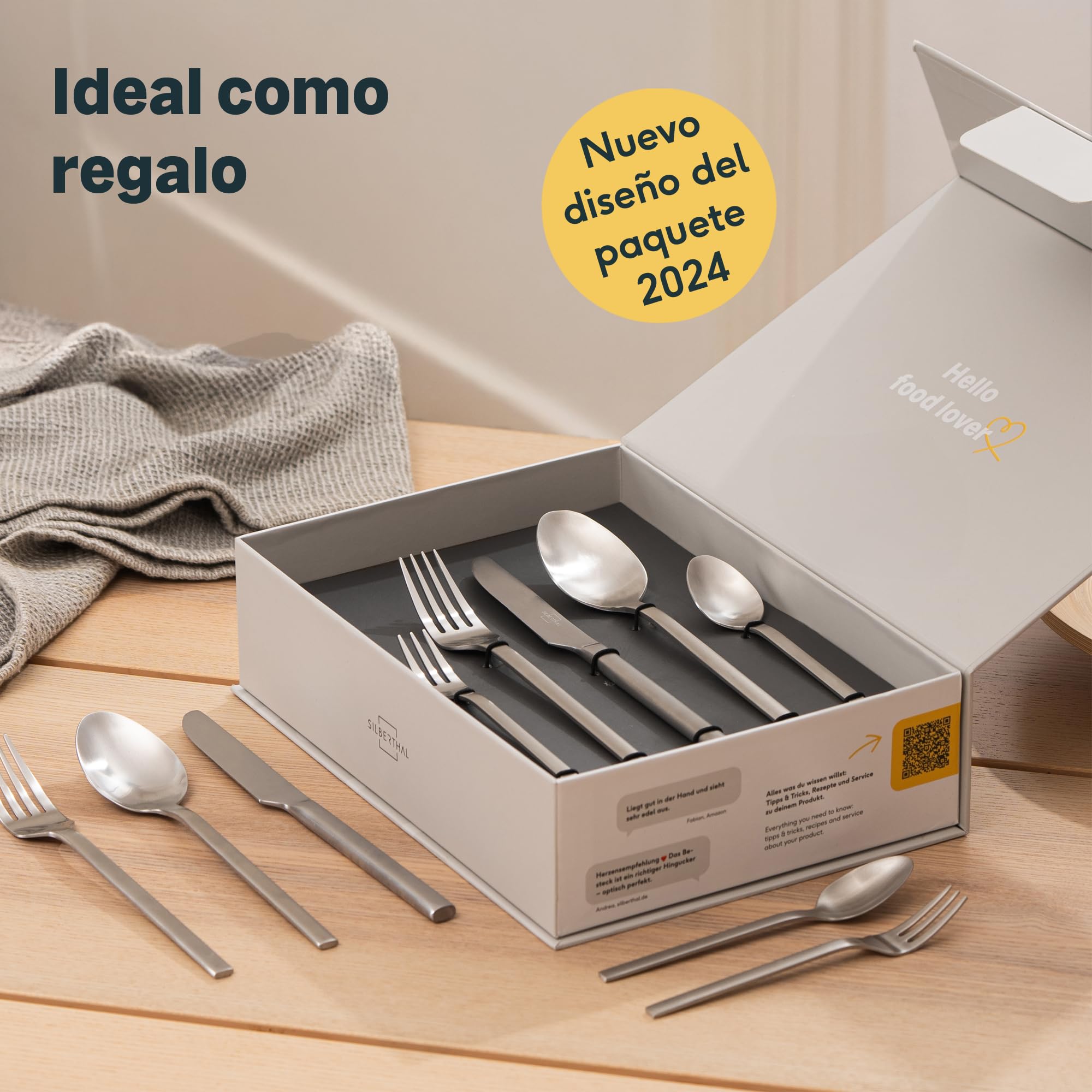 SILBERTHAL Set de cubiertos para 6 personas - Cubertería acero inoxidable 30 piezas