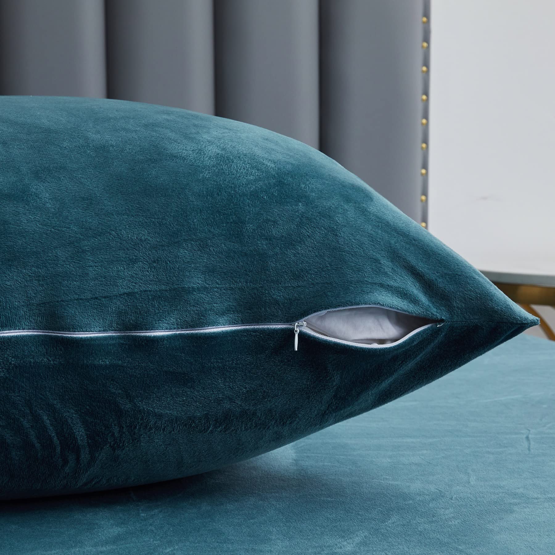 Ropa de cama de invierno 220x240 cm color petróleo liso cálida acogedora mullida ropa de cama de invierno suave cálida de terciopelo felpa vellón franela juego de funda nórdica de 3 piezas con