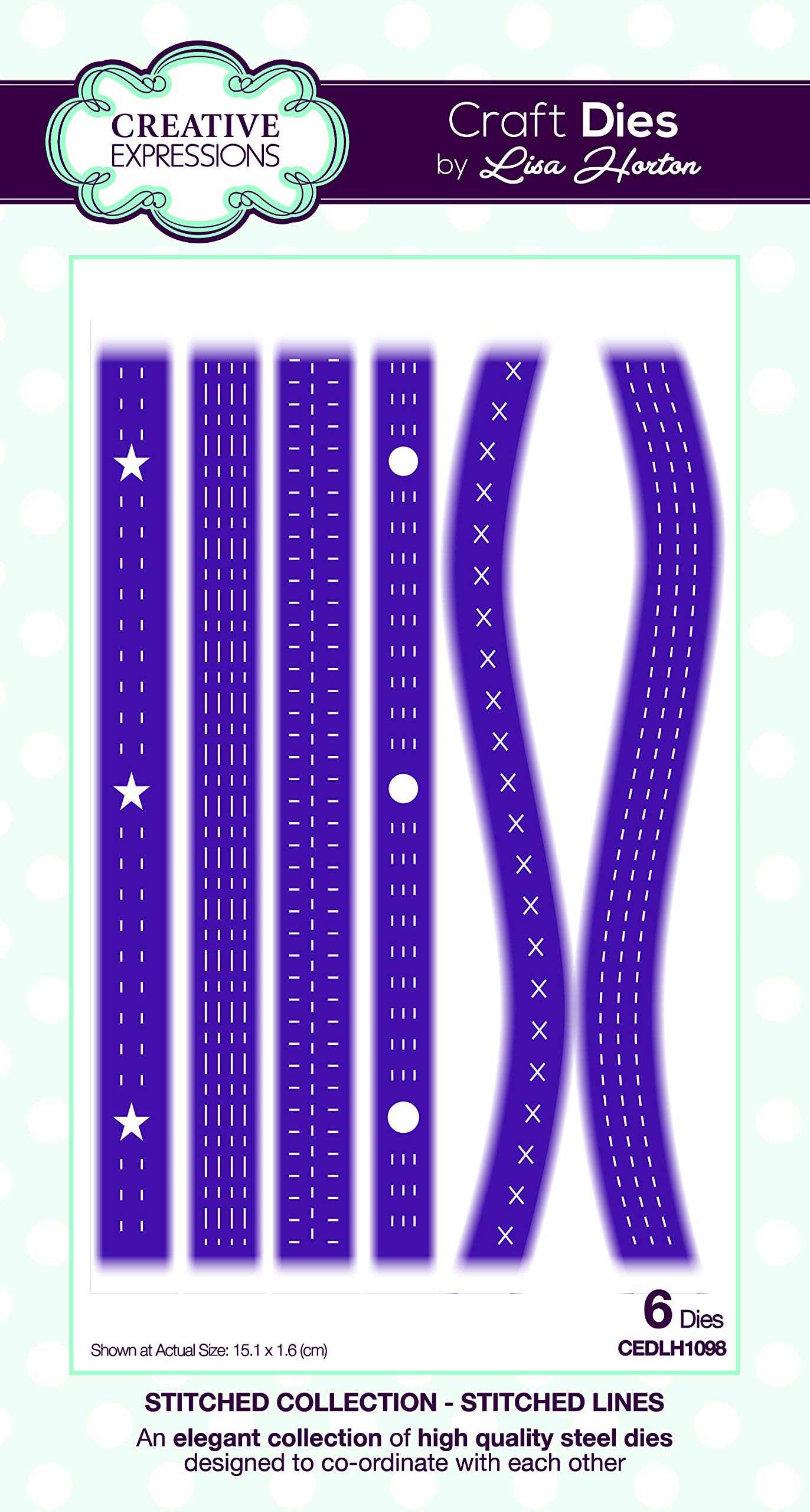 Creative ExpressionsLisa Horton Collection-Stitched Lines-Craft Die, Metal, 15.1 x 1.6 cm