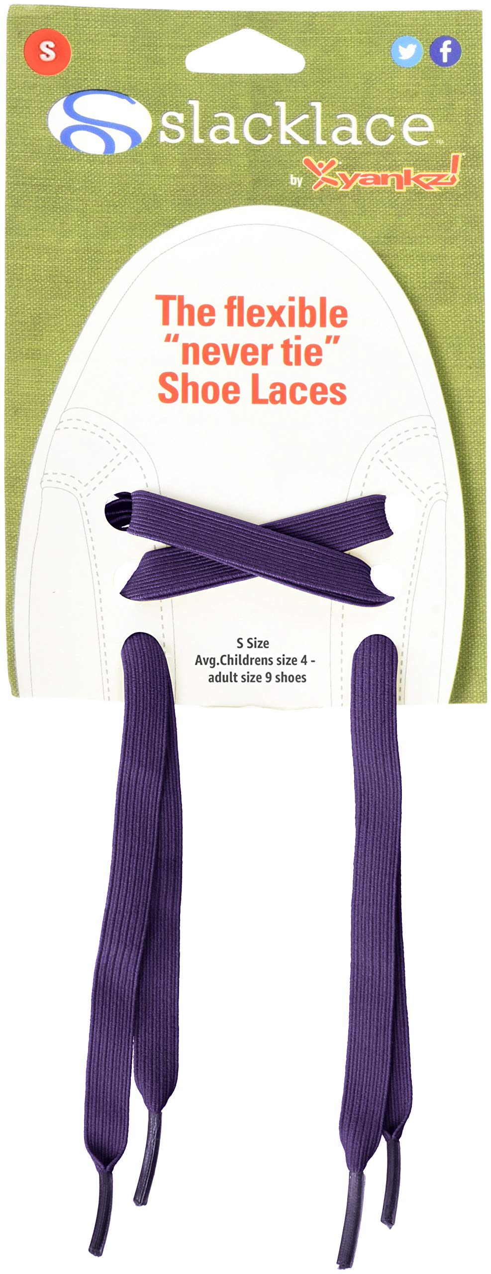 YankzSlackLace - Flat Elastic Shoe Laces - No Lock, No Re-Tie