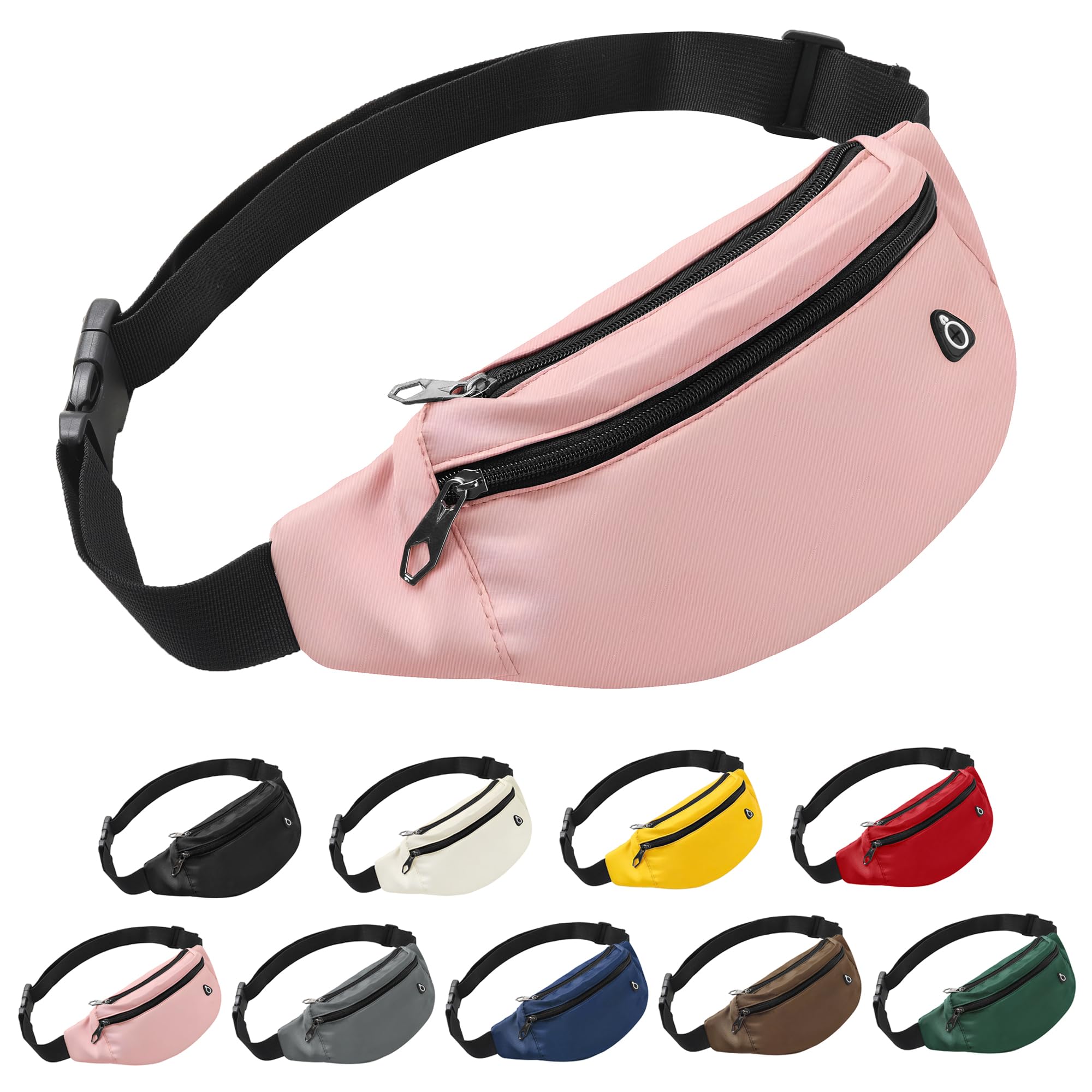 Frenou Fanny Pack For Women And Man Crossbody Bag Cross body Bag With Adjustable Strap For Travel Running Hiking Walking Workout Pink