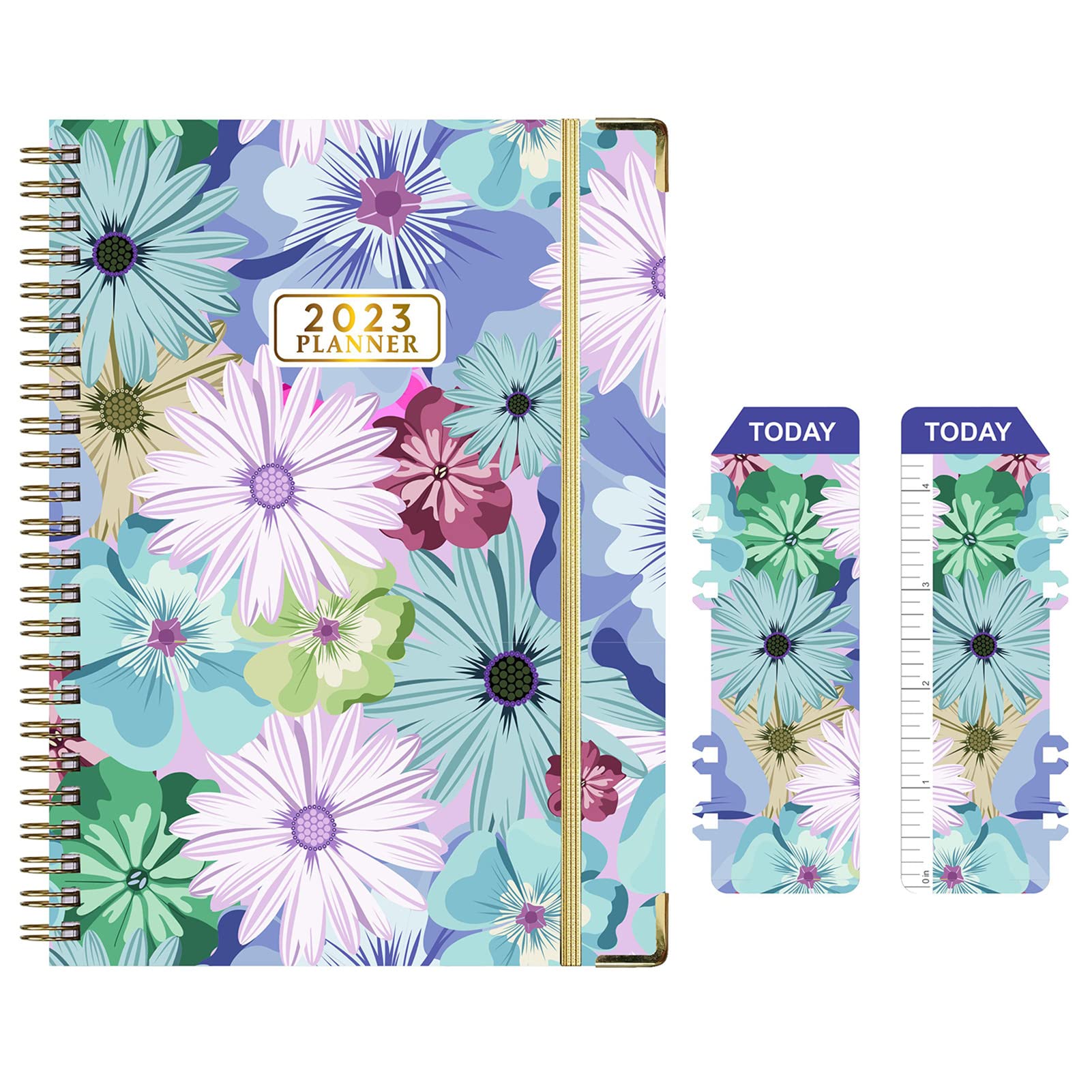 2023 Diary-A5 Diary Week to View Diary 2023, from Jan. 2023 to Dec. 2023,Agenda Hardcover Planner Notebook for 2023,Thick Paper,Bookmark ,Stickers, Note Set and Inner Pocket,Elastic Closure (B)