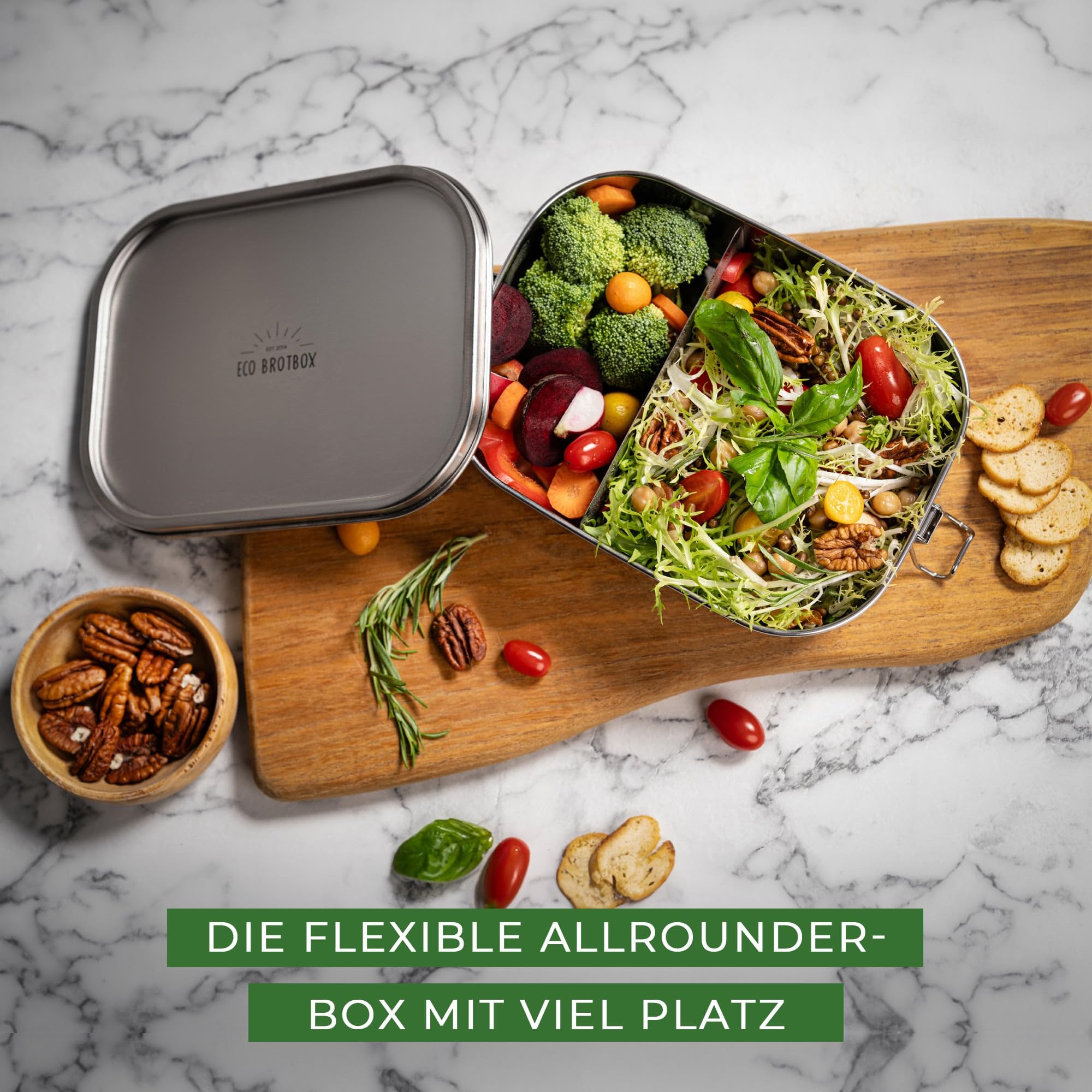Bento Flex+ | Fiambrera de Acero Inoxidable a Prueba de Fugas con Separador Flexible | 1400 ml