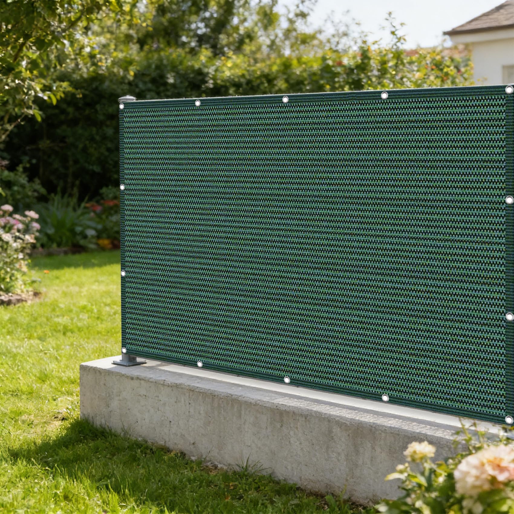 Bâche de clôture verte 270x450 cm anti-UV avec œillets pour jardin