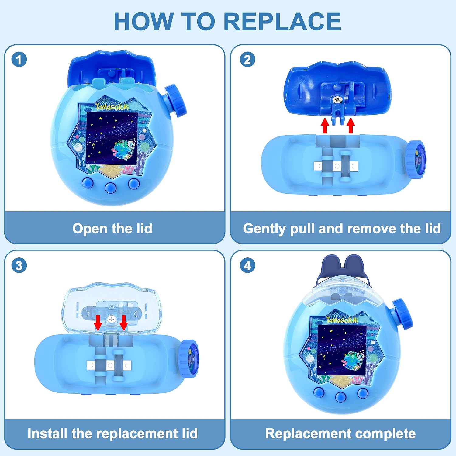 for Tamagotchi Paradise Clear Case and Replacement Lid Set, Ideal for DIY Fans, Collectors and Display, for Paradise Tamagotchi Accessories, with Lanyard (No Device/Film) image 5