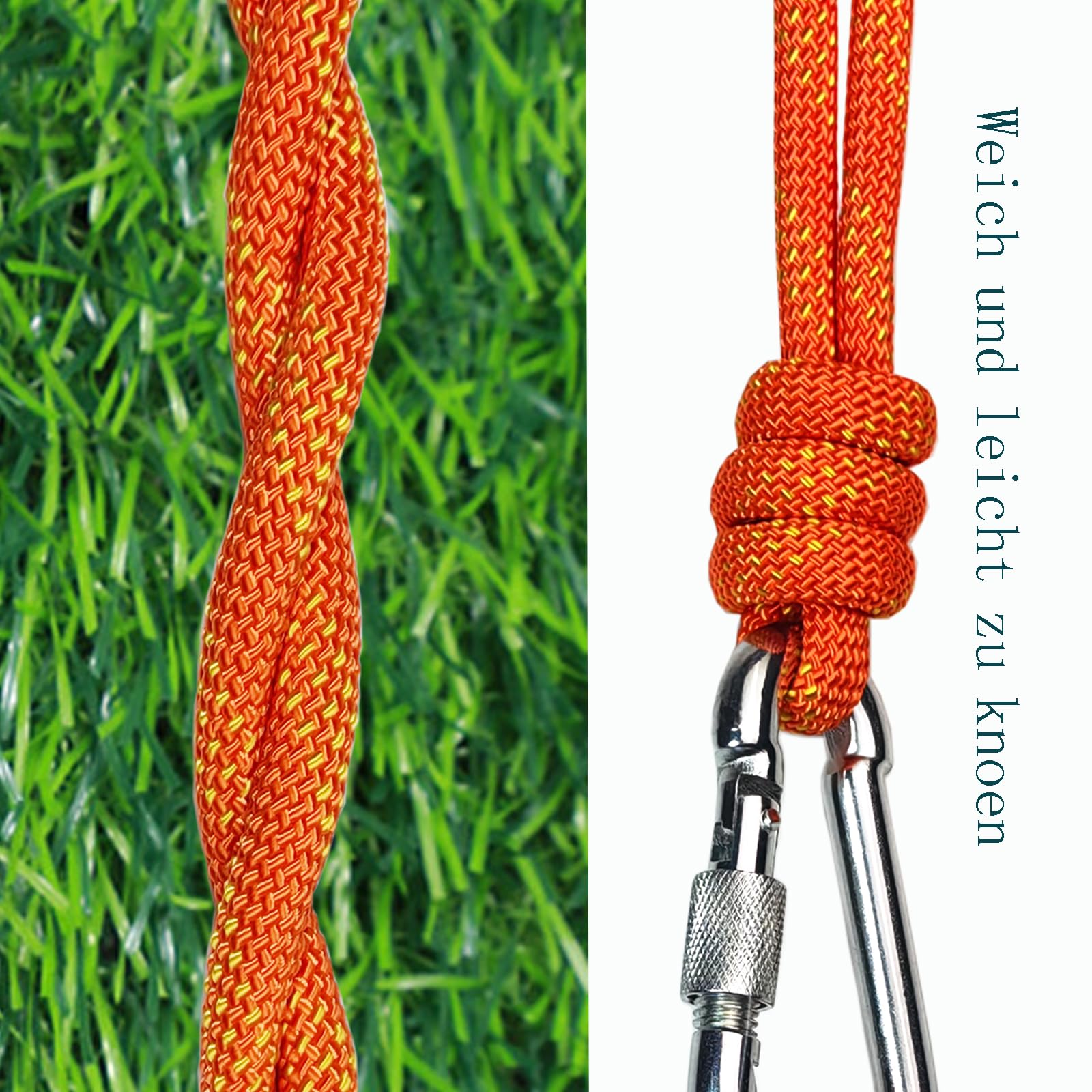 Treadstar Cuerda multiusos naranja de polipropileno, cuerda de anclaje, cuerda de nailon, cuerda textil naranja (naranja, 12 mm - 30 m)