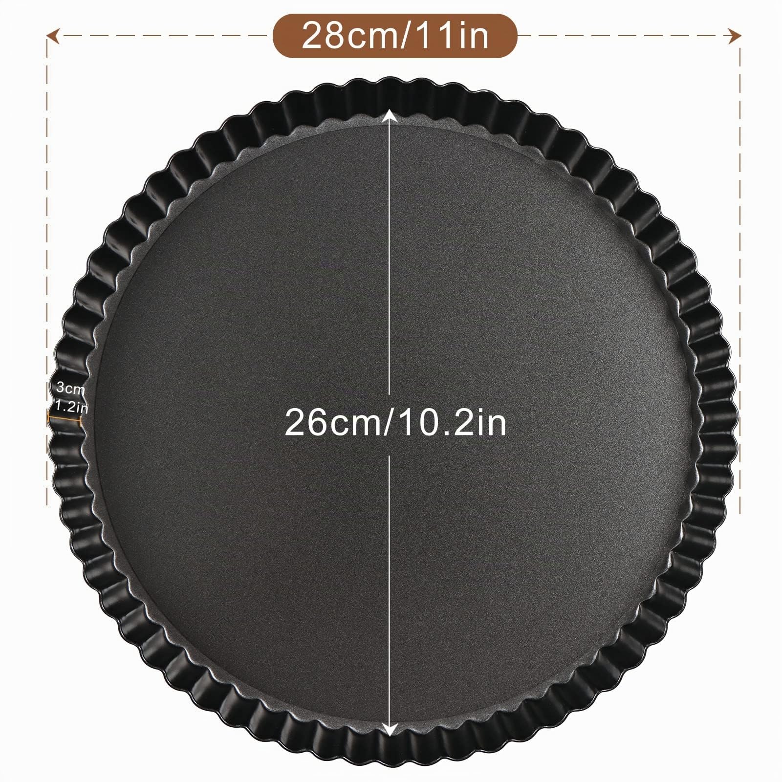 Teglia Rotonda,Stampo Furbo 28cm, Tortiera Crostata, Quiche Form, Fondo Amovibile, Padella Antiaderente