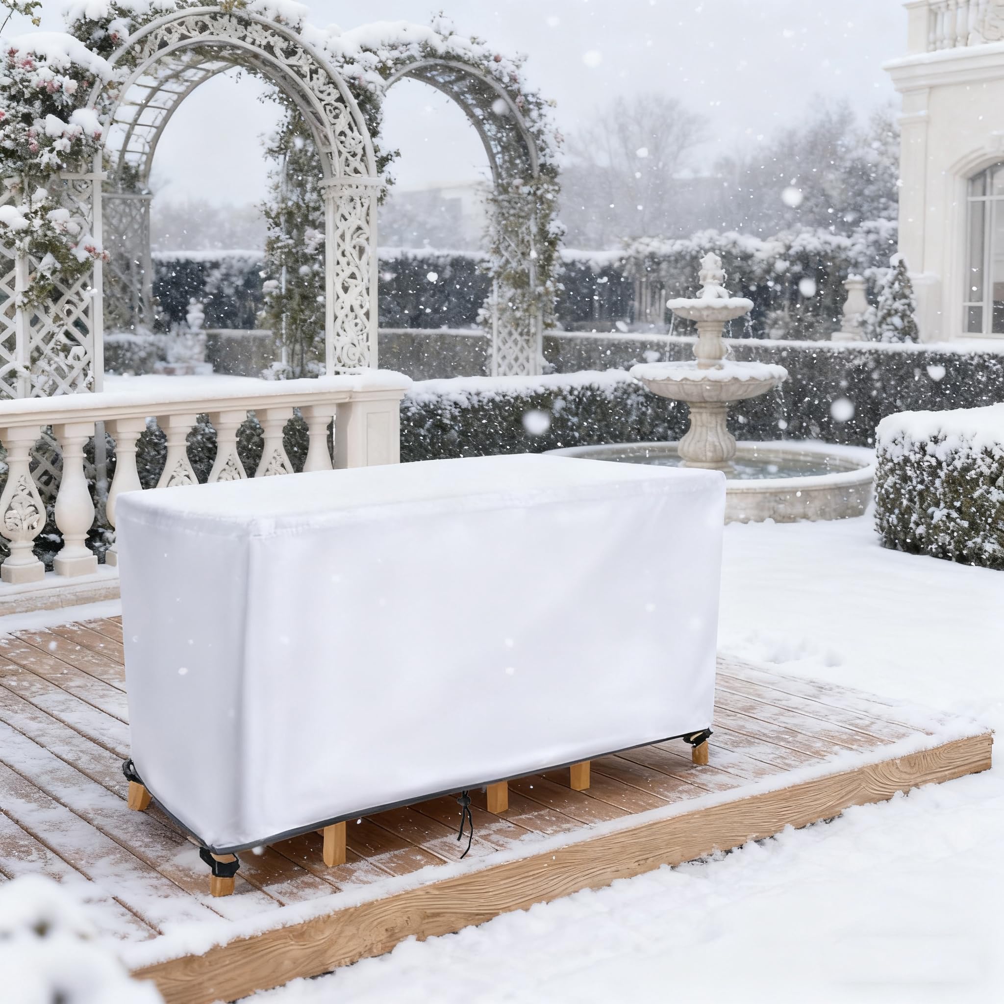 Xiangpeifbh Silver Garden Furniture Covers 280X100x70/Lxwxh 420D Oxford Waterproof Outdoor Patio Rattan Cube Table Covers Windproof Windproof Anti-Uv Rectangular Table And Chair Set For Sofa Cover