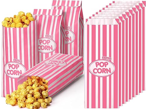 Sherr 1000 bolsas de palomitas de maíz, a granel, a rayas, desechables, para noches de cine, Navidad, circo, carnaval, fiestas, cumpleaños, eventos,