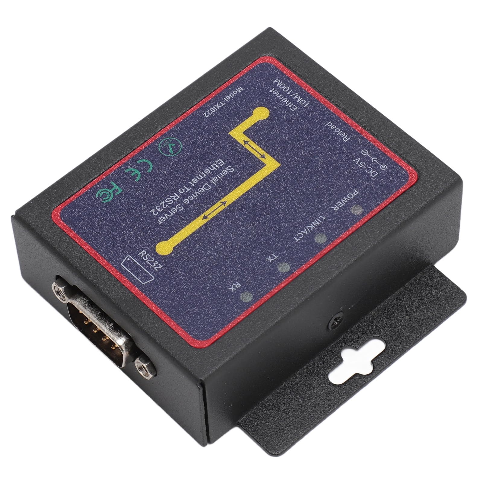 Adaptador de Red Serie/IP, Adaptador de Red Serie Ethernet TXI022 RJ45 a RS232 con MDI/MDIX Automático para Sistemas (Enchufe de la UE)