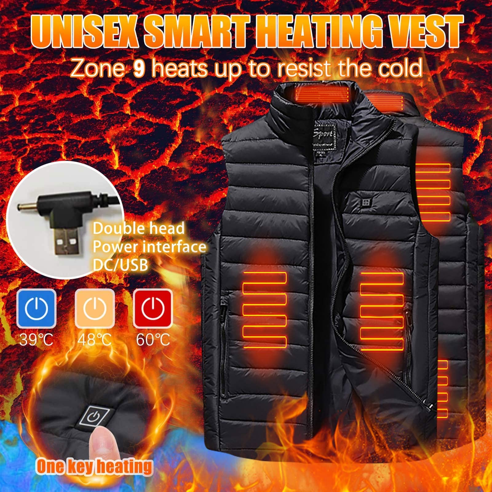 Chaleco calefactable para hombre (Reino Unido), camisetas térmicas para mujer con conexión USB, chaquetas calefactables para interiores, calentadores corporales calefactables para mujer, abr