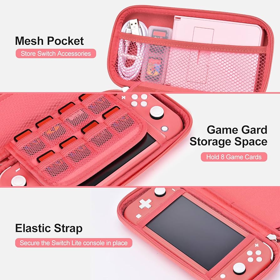 Nintendo Switch Lite コーラルピンク＆箱 アダプター、ケース Nintendo Switch Lite コーラル 本体 ACアダプター、箱付き