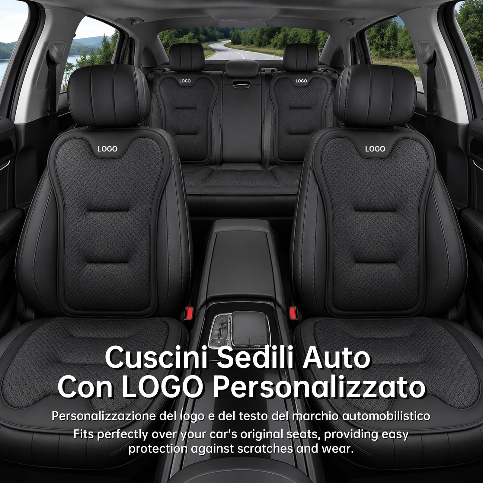 Cuscino Coprisedile Traspirante Universale per Auto, Tessuto a Rete, Fondo Antiscivolo per Conducente, Camion e Veicoli