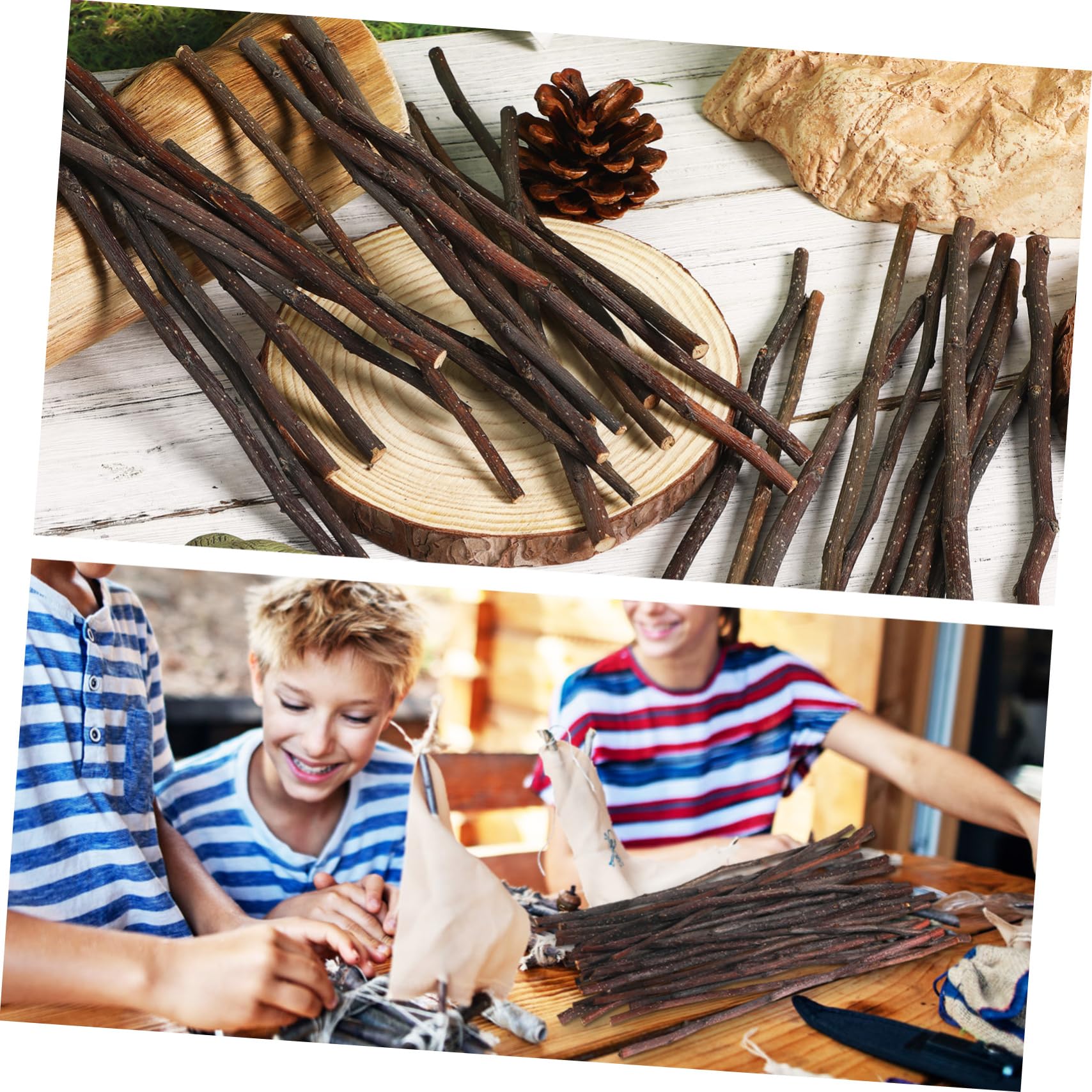 NUOBESTY 200 Piezas Palitos De Artesanía Palos De Ramitas Naturales Registros Palos Artesanales Tipi Para Hacer Manualidades Ramitas Artesanales De Registro De Madera