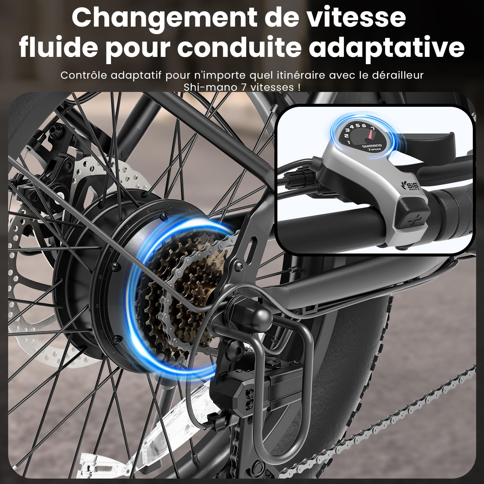 Touroll S3/S3 Pro Vélo Électrique Fat Bike Pliable, Pneus 20"x3.0" Tout Terrain, Grande Autonomie 195KM/ 65KM, 7 Vitesses, VTC E-Bike pour Adulte, Idéal pour Les Longs trajets et Les Voyages