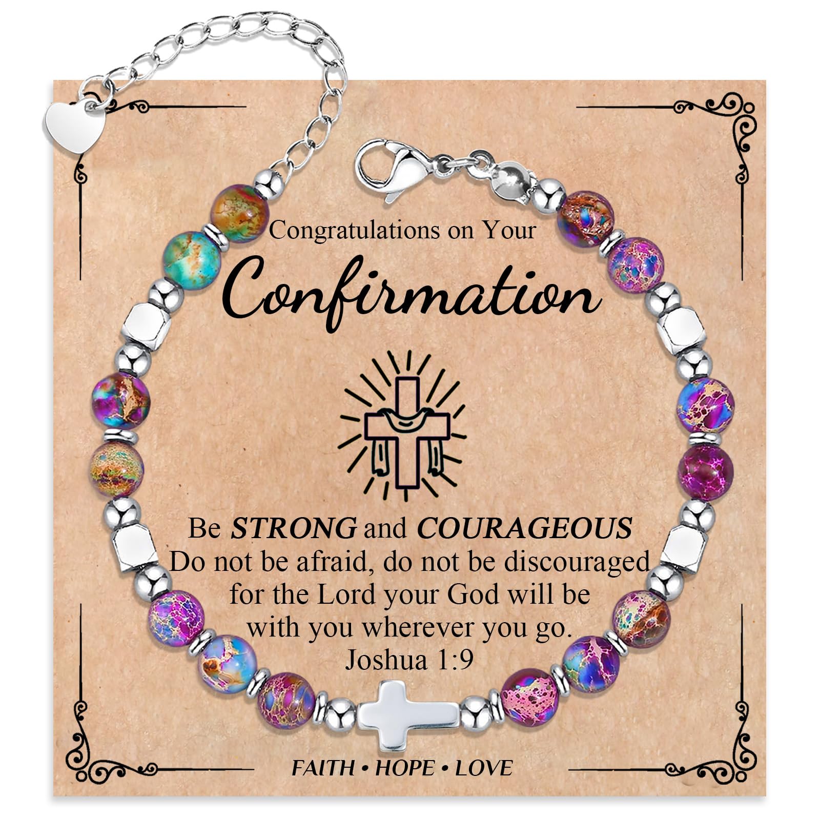 Cross Bracelet for Women Girls, Christian Gifts for Daughter Granddaughter Sister In Christ Friend Niece, Baptism Confirmation First Communion Gifts for Girls