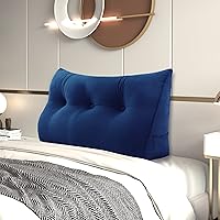 Vista 38 de Johnear - Almohada grande de cuña para cabecera de lectura, para sentarse en la cama para adultos, cojín triangular de terciopelo para respaldo