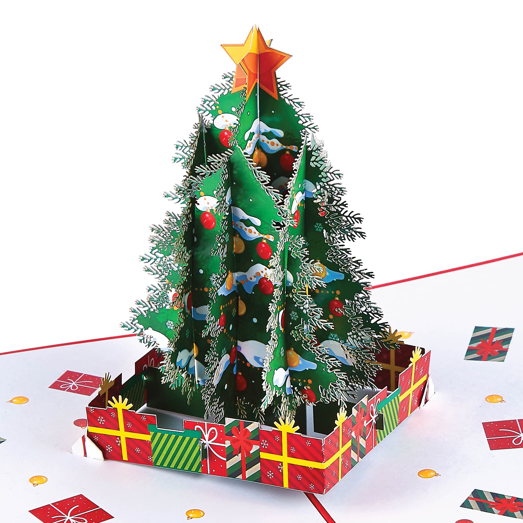 ioyounow Christmas Tree Popup Card - Beautiful Christmas Tree Design Perfect for Kids & Adults - 5 x 6.75 Inches