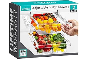 Sorbus Pull Out Fridge Drawer Organizer: Keep Your Fridge Clutter-Free!