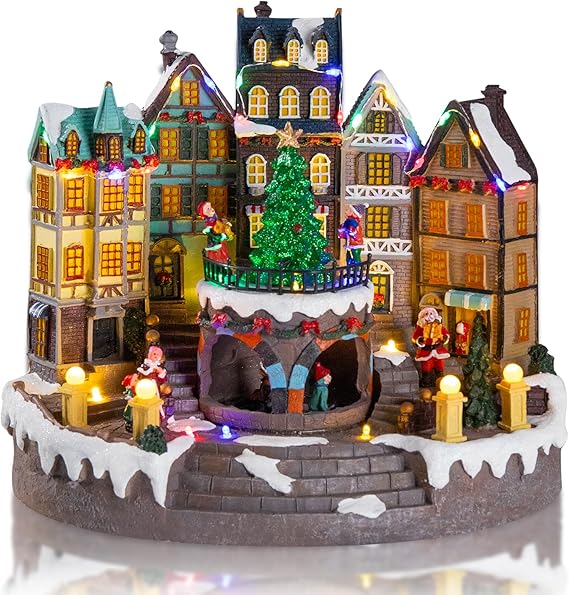 Vipush Christmas Village House Christmas Collectible Building with