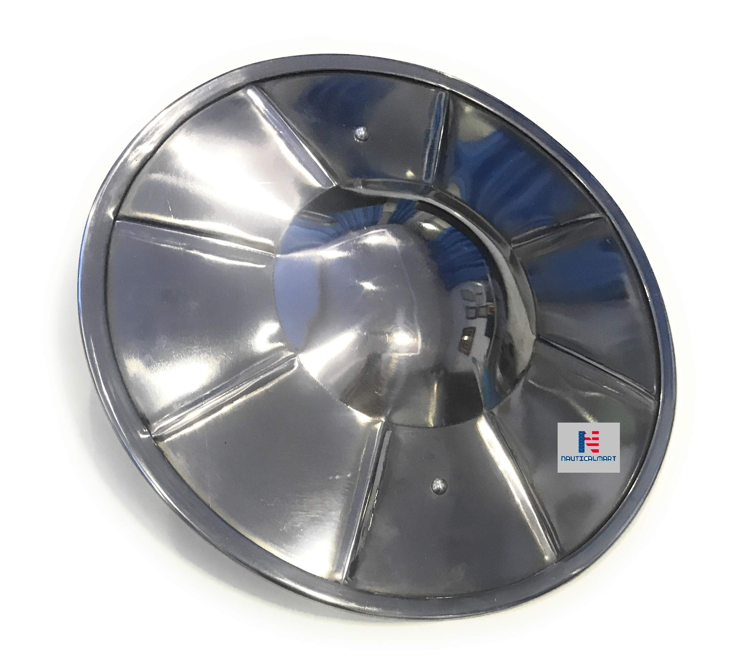 NauticalMartBattle Ready Fluted Steel Buckler Shield 16 G Steel with Wooden Handle Medieval Armor Combat Iron Archer Shields